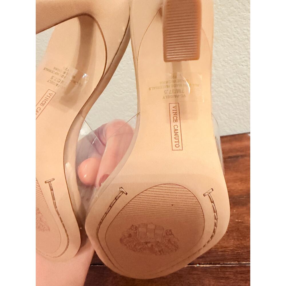Vince Camuto Clear Beige heels Size 7 NWT - Picture 6 of 8